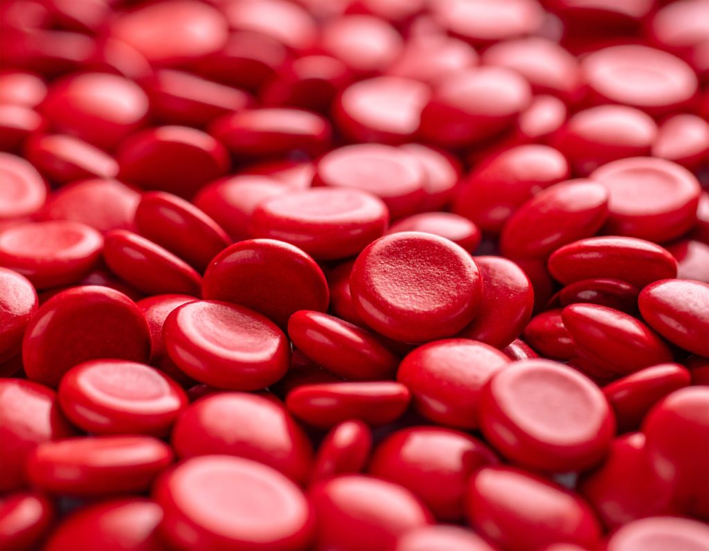 visual filled with crowded red blood cells