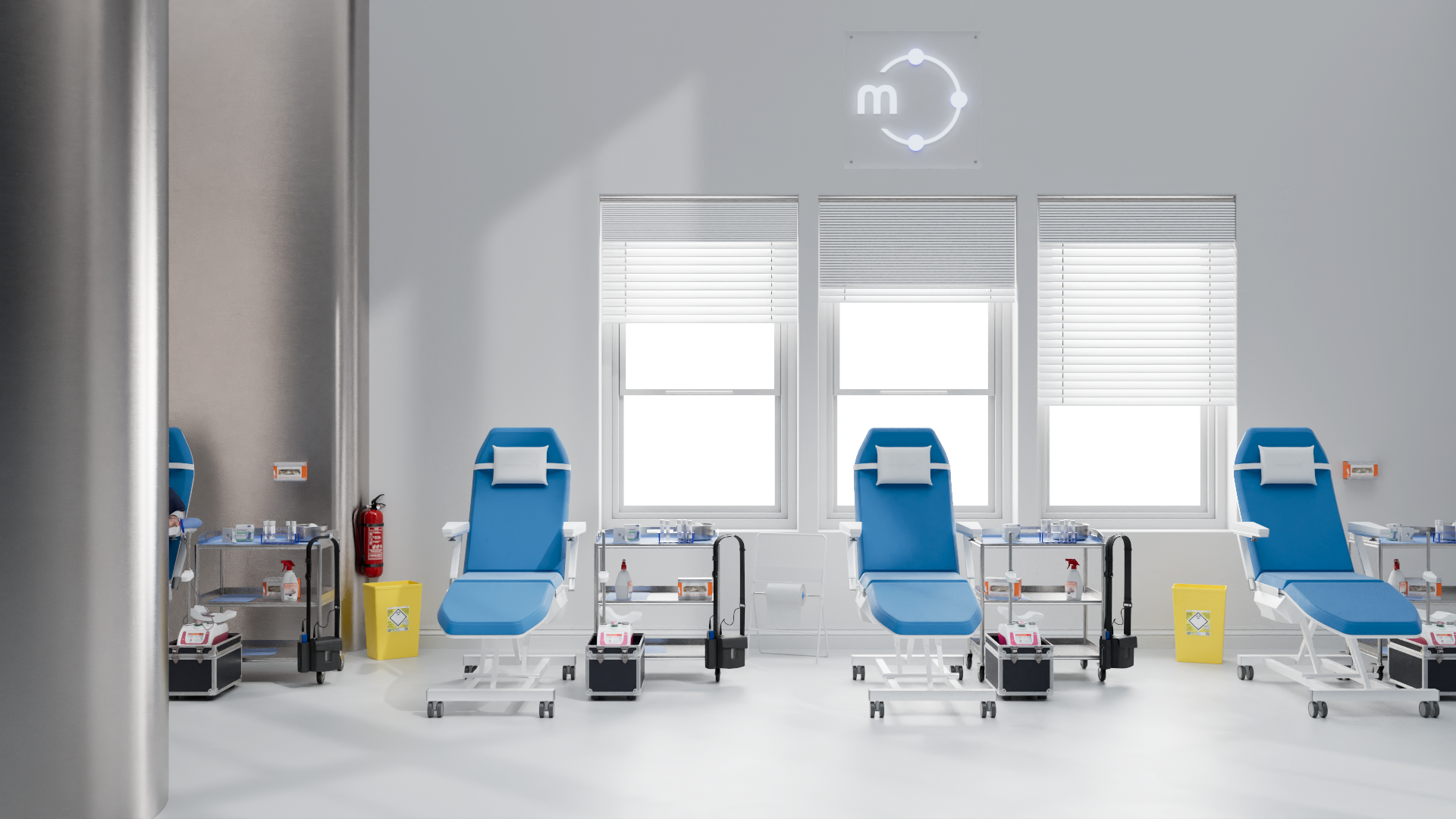 Macopharma blood collection room 3D scene